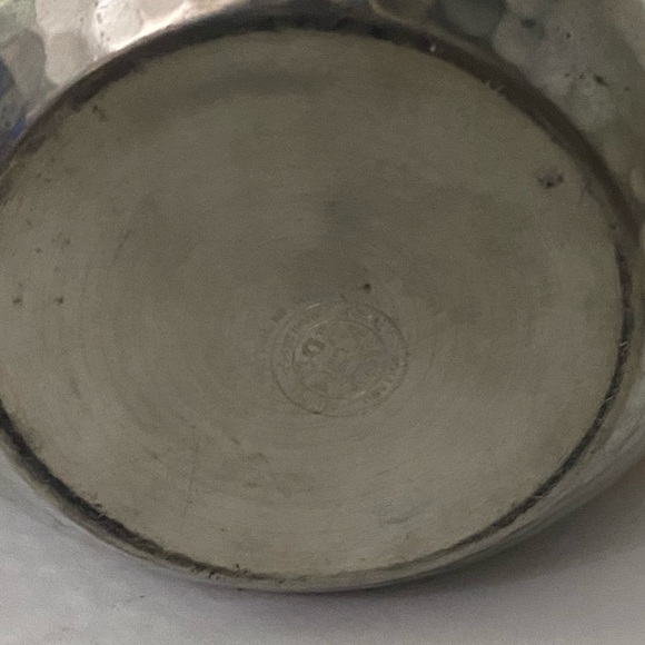 Vintage ROYAL HOLLAND Pewter Amber Pinched Glass Decanter And Scotch Hanging Tag - Picture 6 of 11